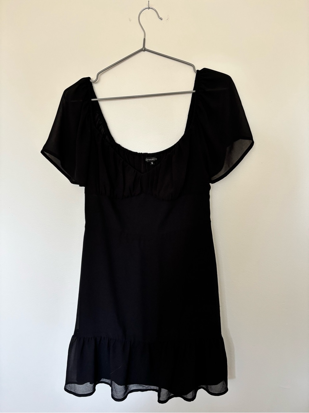Dynamite Black Mini Dress with Ruffle Hem